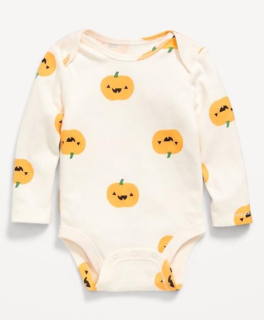 Printed Unisex Long-Sleeve Bodysuit for Baby