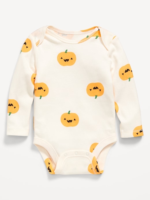 Printed Unisex Long-Sleeve Bodysuit for Baby