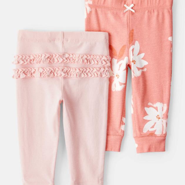 Baby 2-Pack Pull-On Pants - Pink/Floral