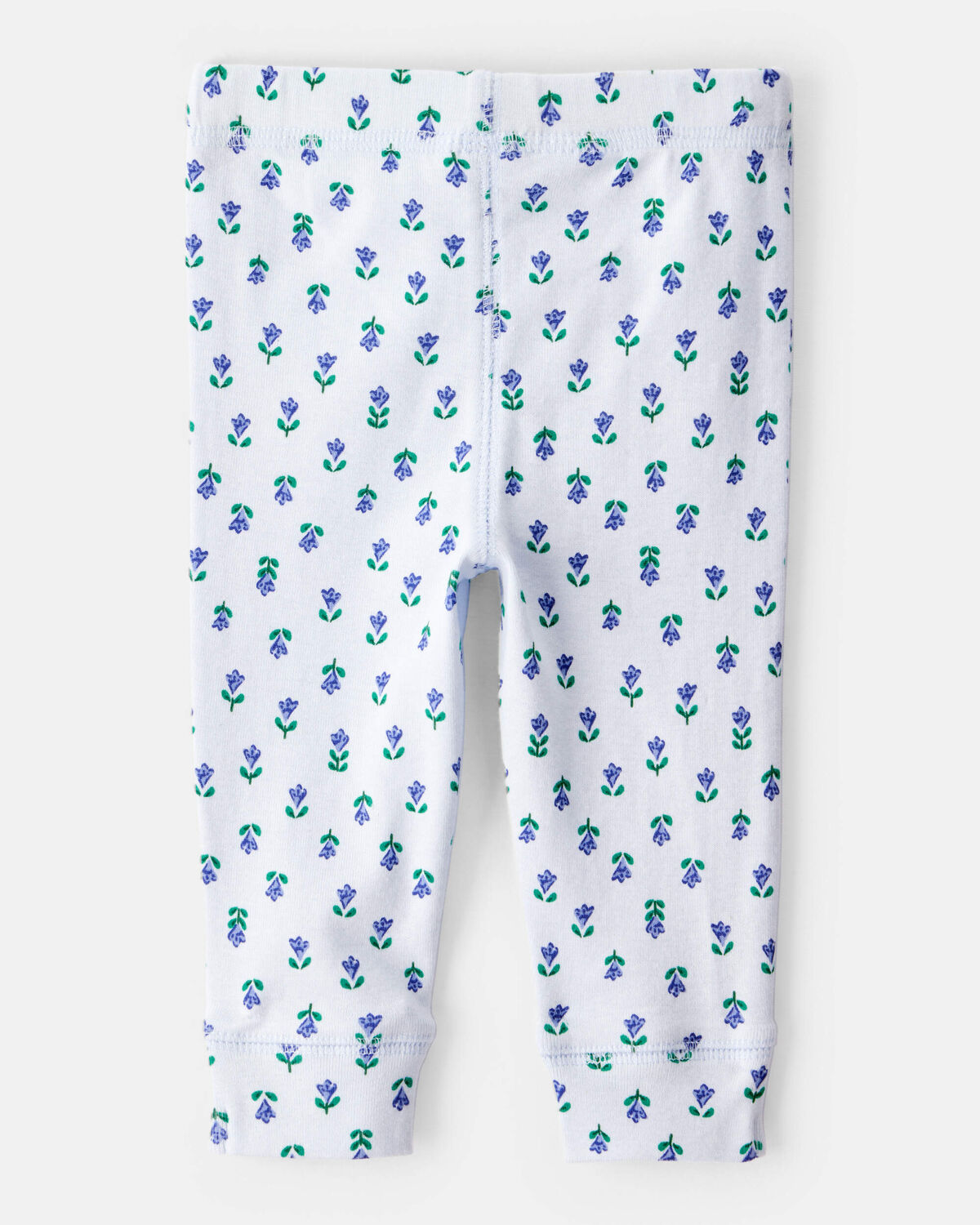 Baby 2-Pack Floral Pull-On Pants - Grey/Blue - Image 4