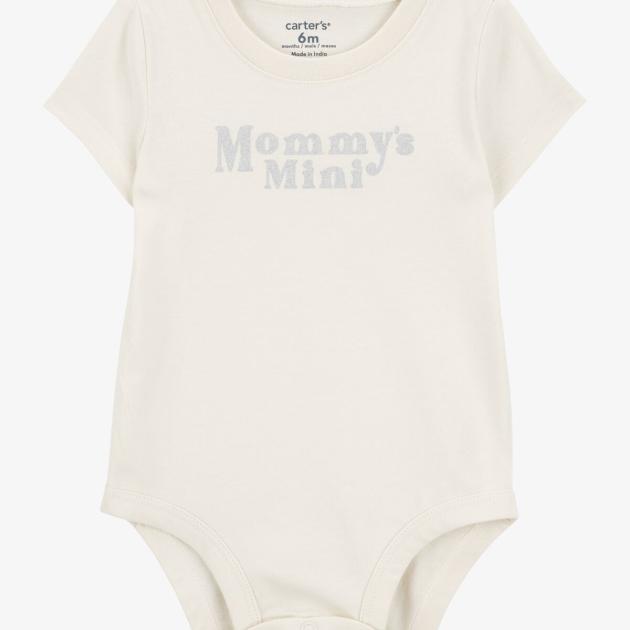 Baby "Mommy's Mini" Short-Sleeve Bodysuit - Cream