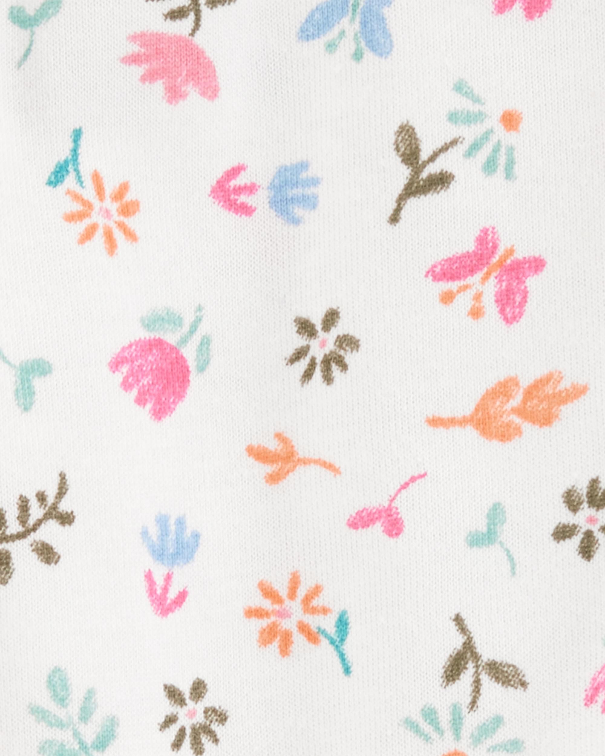 Baby Girl Floral Cotton Romper - White - Image 2