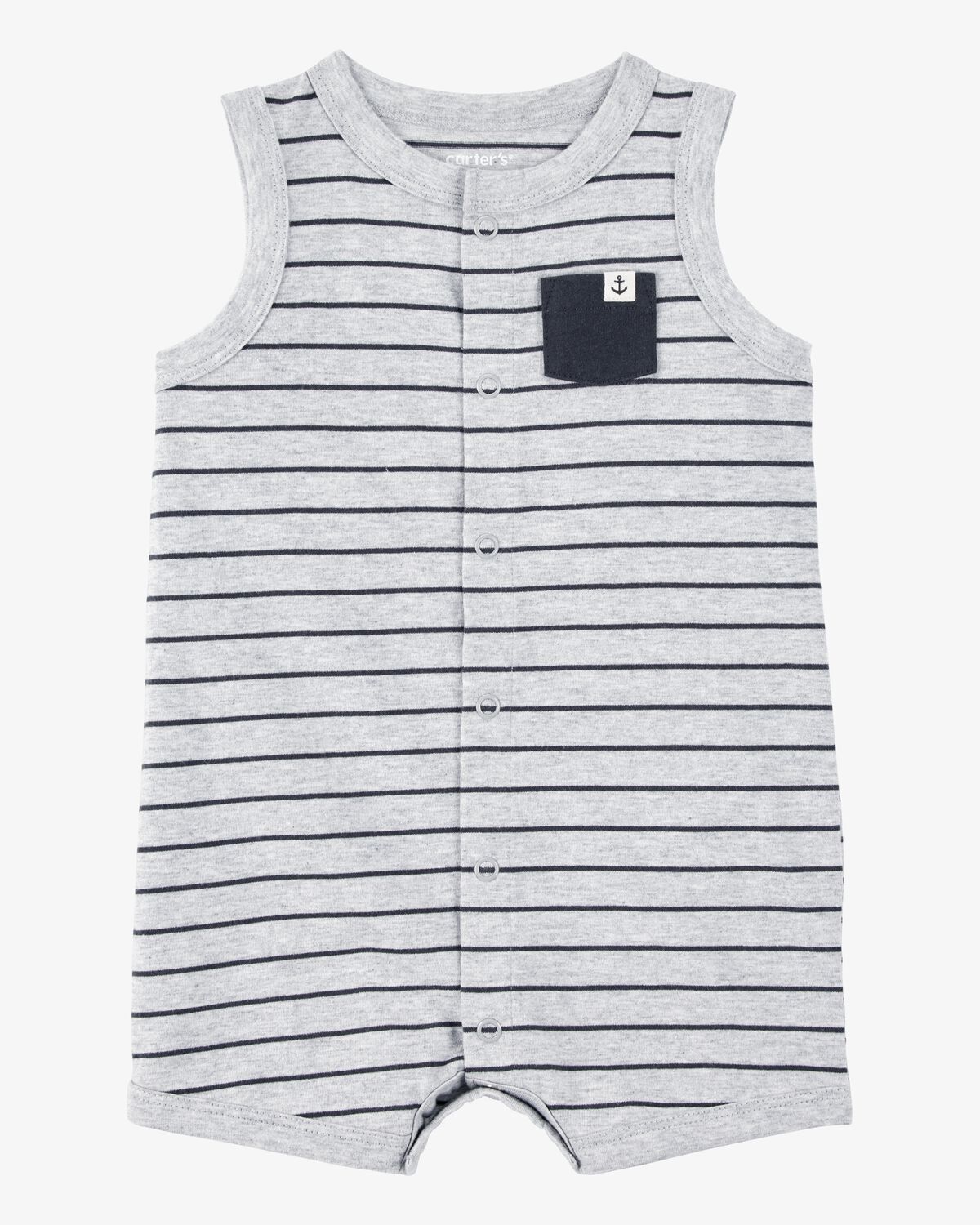 Baby Striped Snap-Up Romper