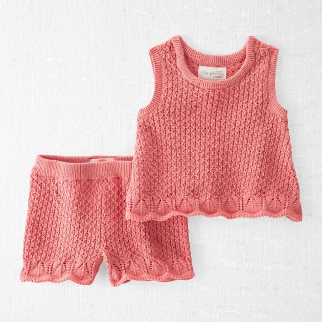 Baby Girl 2-Piece Organic Cotton Sweater Knit Set