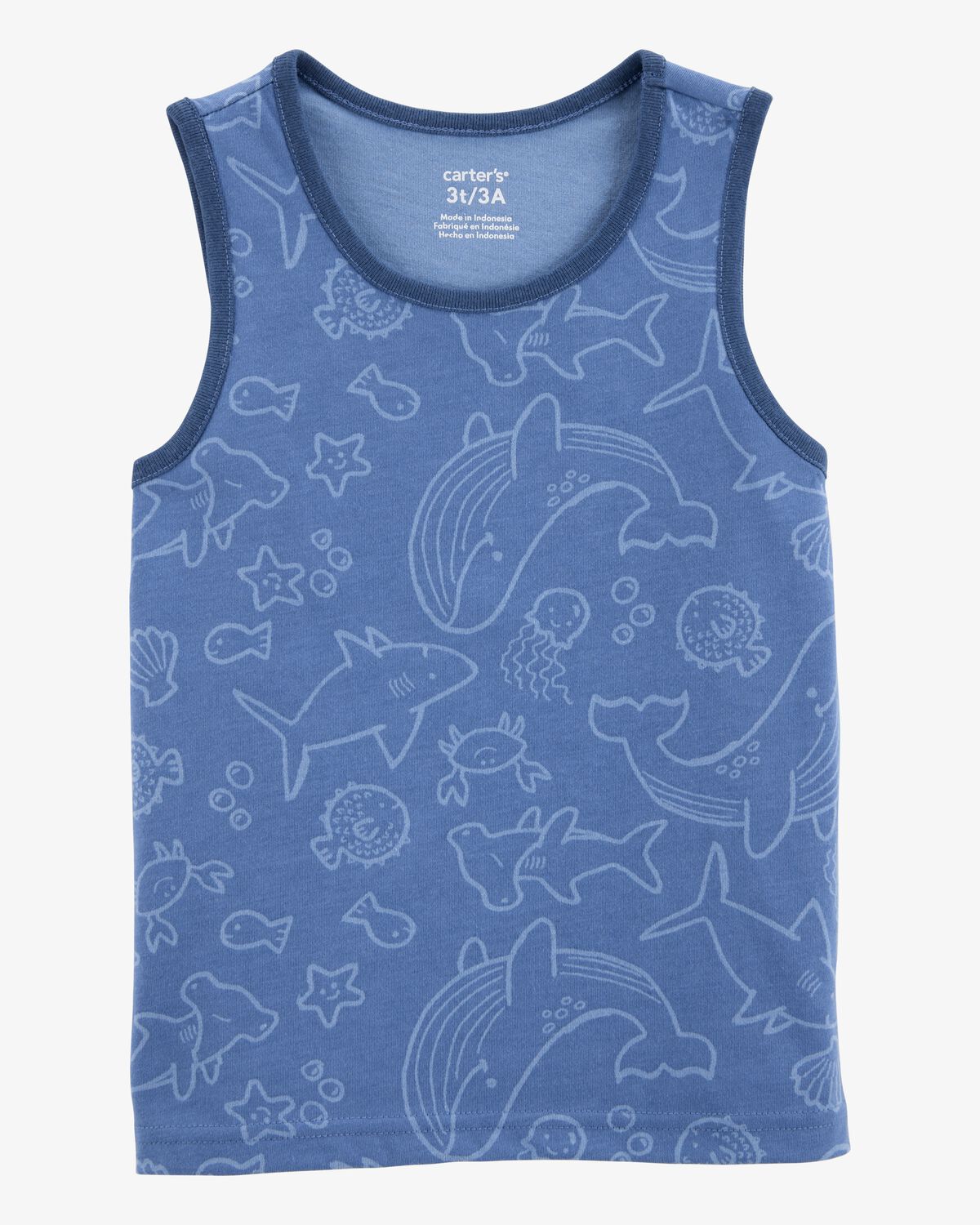 Baby Sea Animals Graphic Tank - Blue
