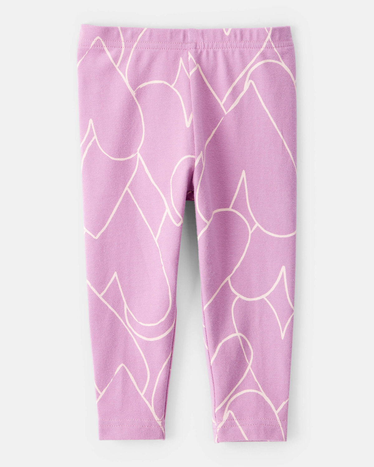 Baby Girl Cotton Heart Stretch Leggings - Purple - Image 2