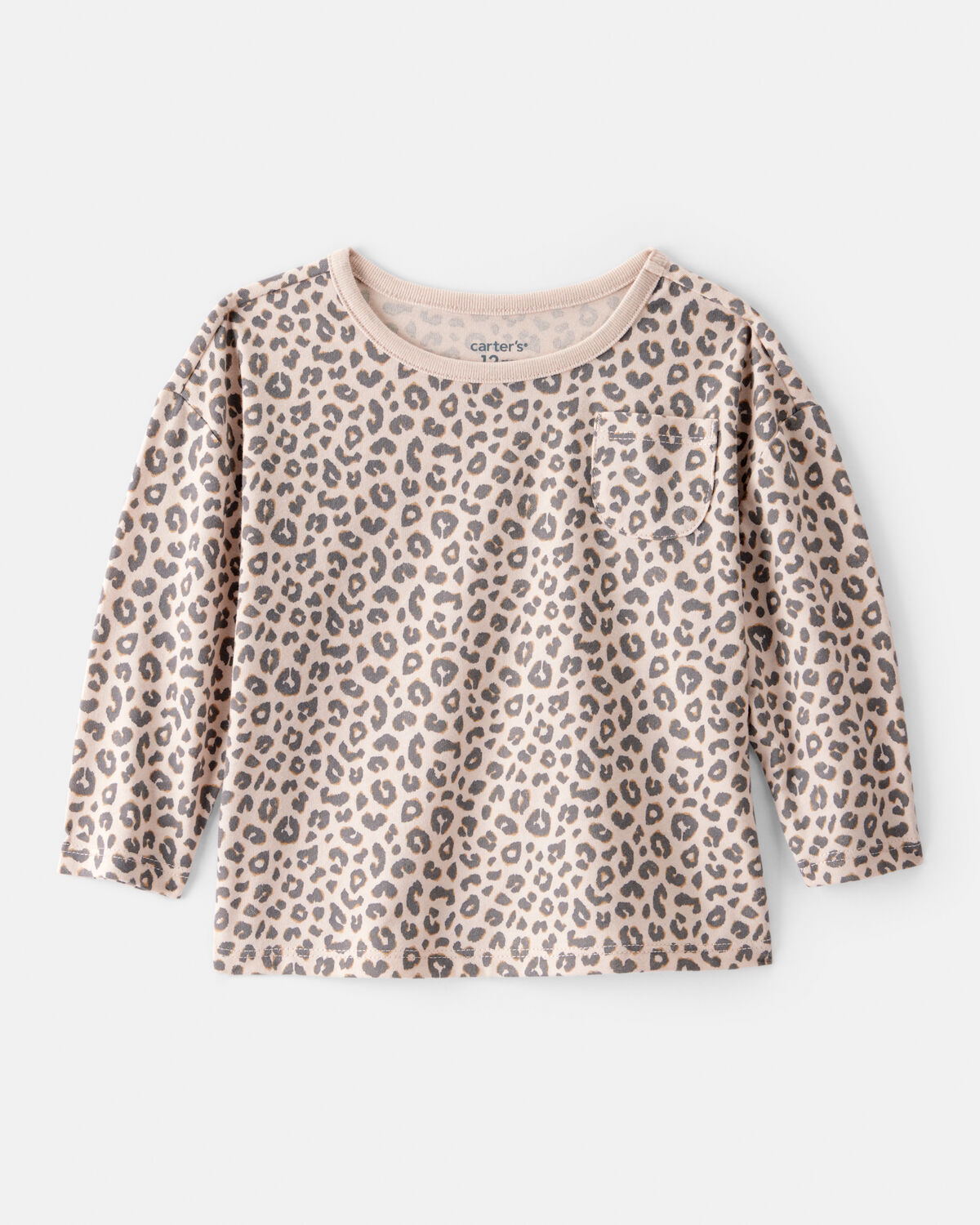 Baby Girl Leopard Print Long-Sleeve Top - Brown