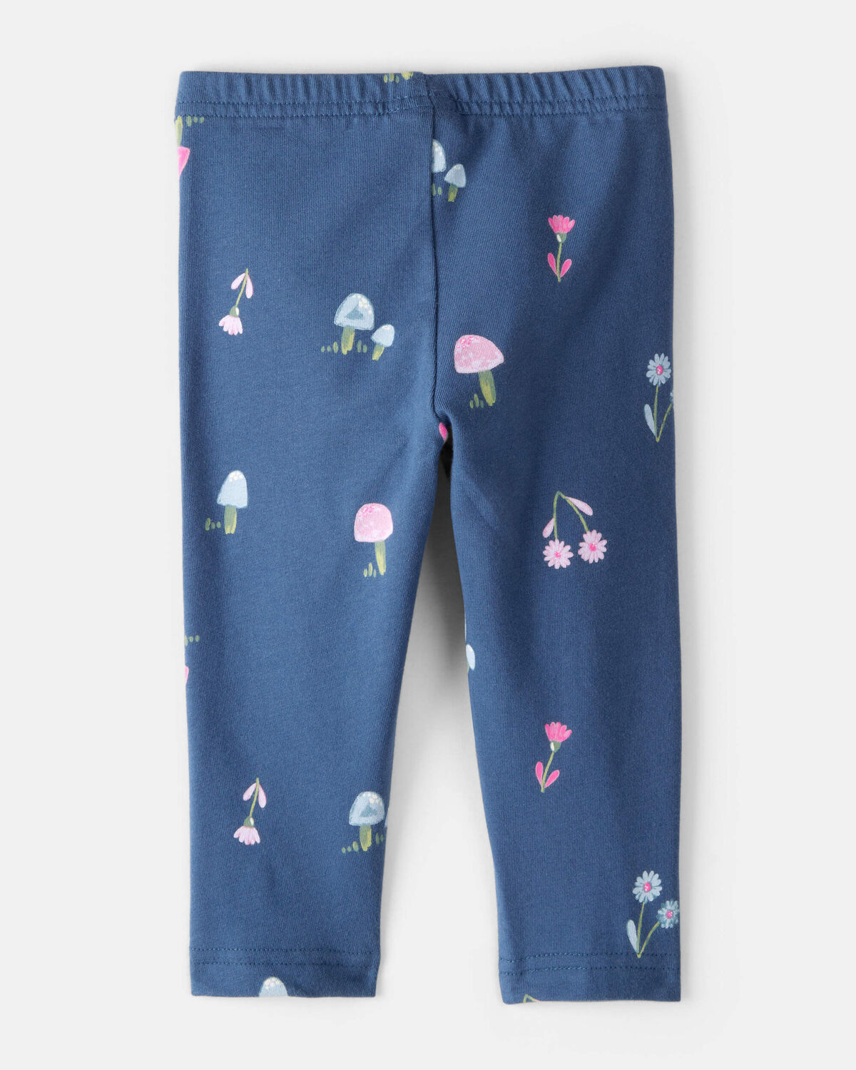 Baby Girl Floral Cotton Pull-On Stretch Leggings - Blue - Image 2