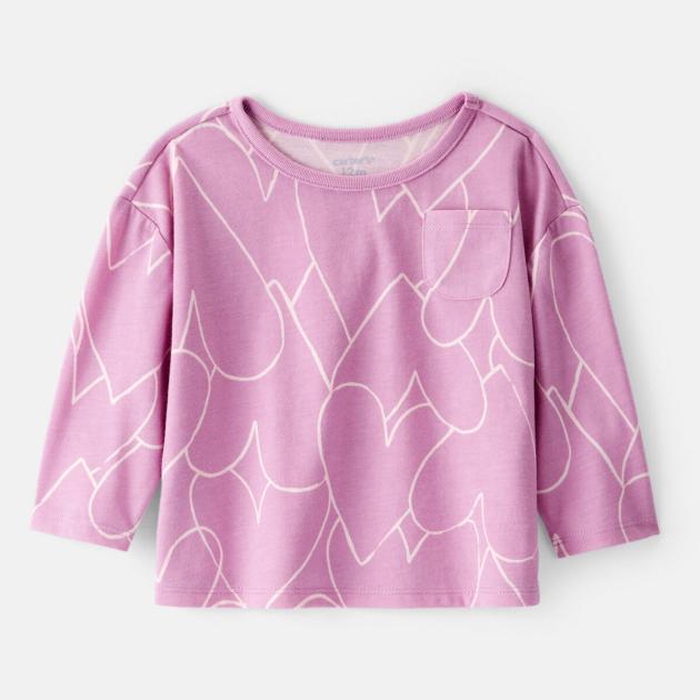 Baby Girl Heart Long-Sleeve Top - Purple
