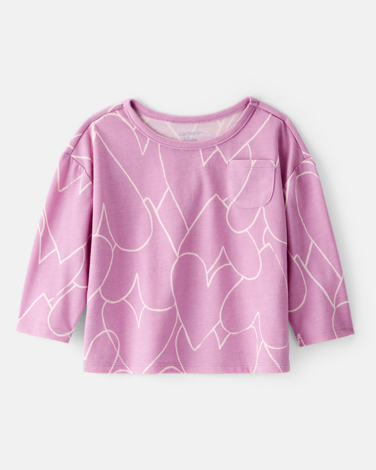 Baby Girl Heart Long-Sleeve Top - Purple