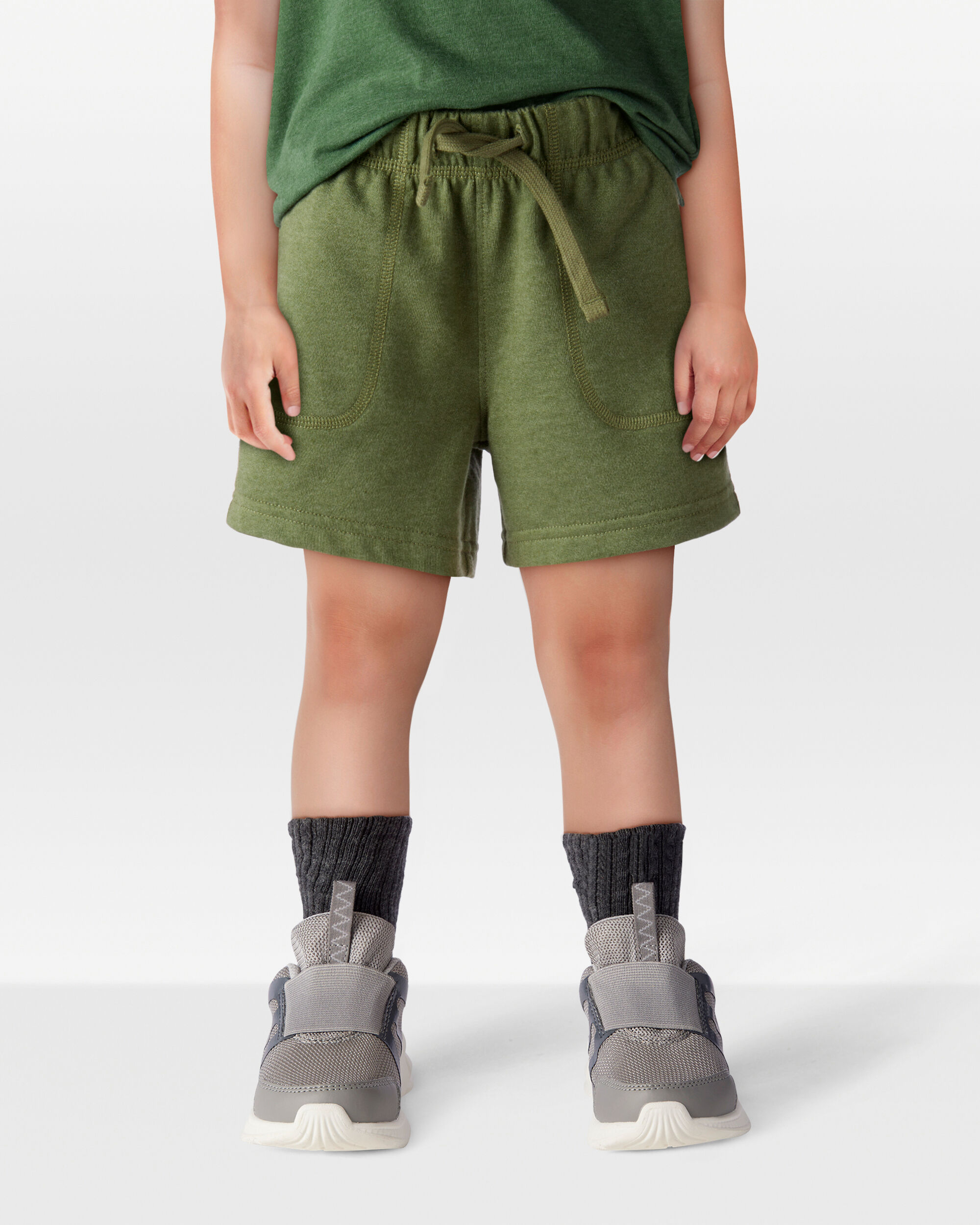 Toddler Boy Pull-On French Terry Shorts - Green - Image 2