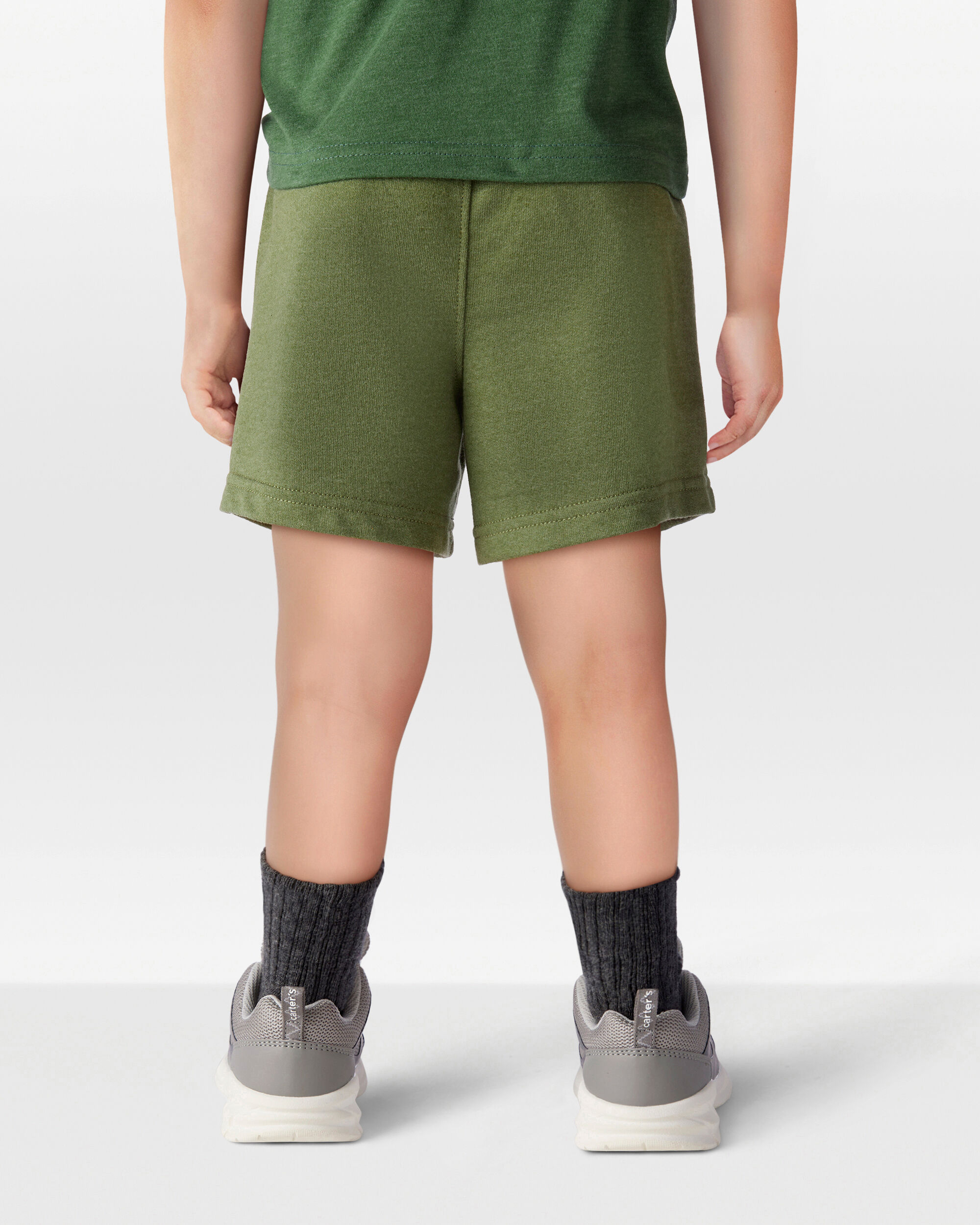 Toddler Boy Pull-On French Terry Shorts - Green - Image 4
