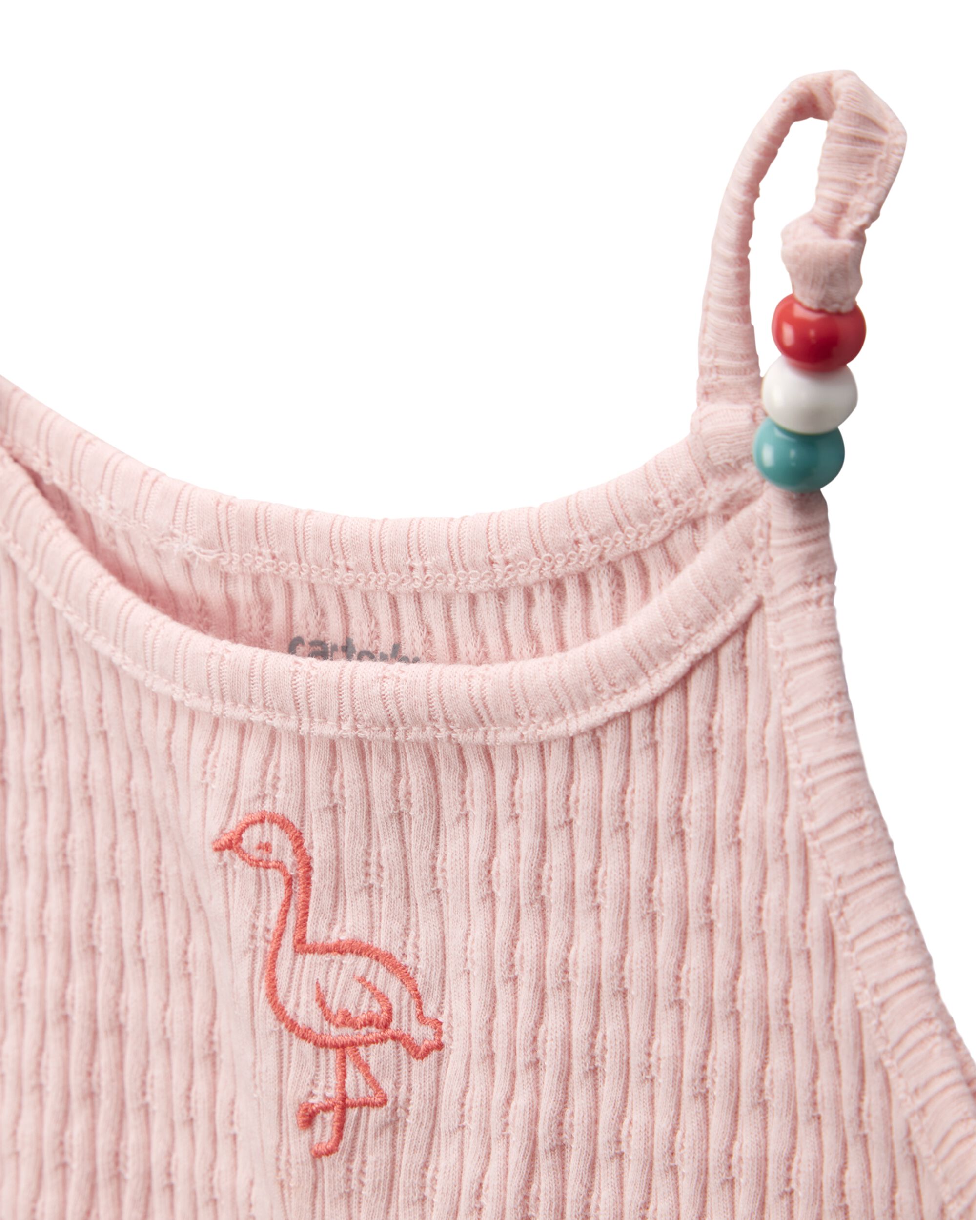 Toddler Flamingo Ribbed Tank Top - Image 2