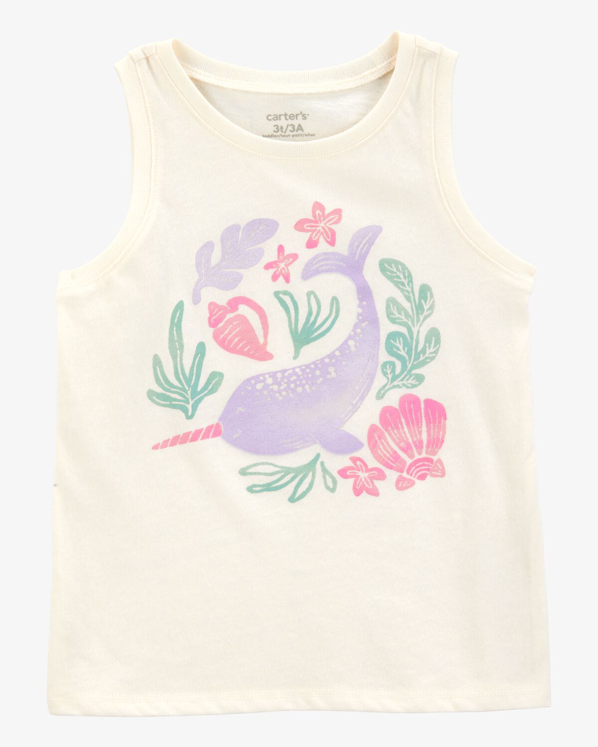 Toddler Narwhal Muscle Tank - Ivory
