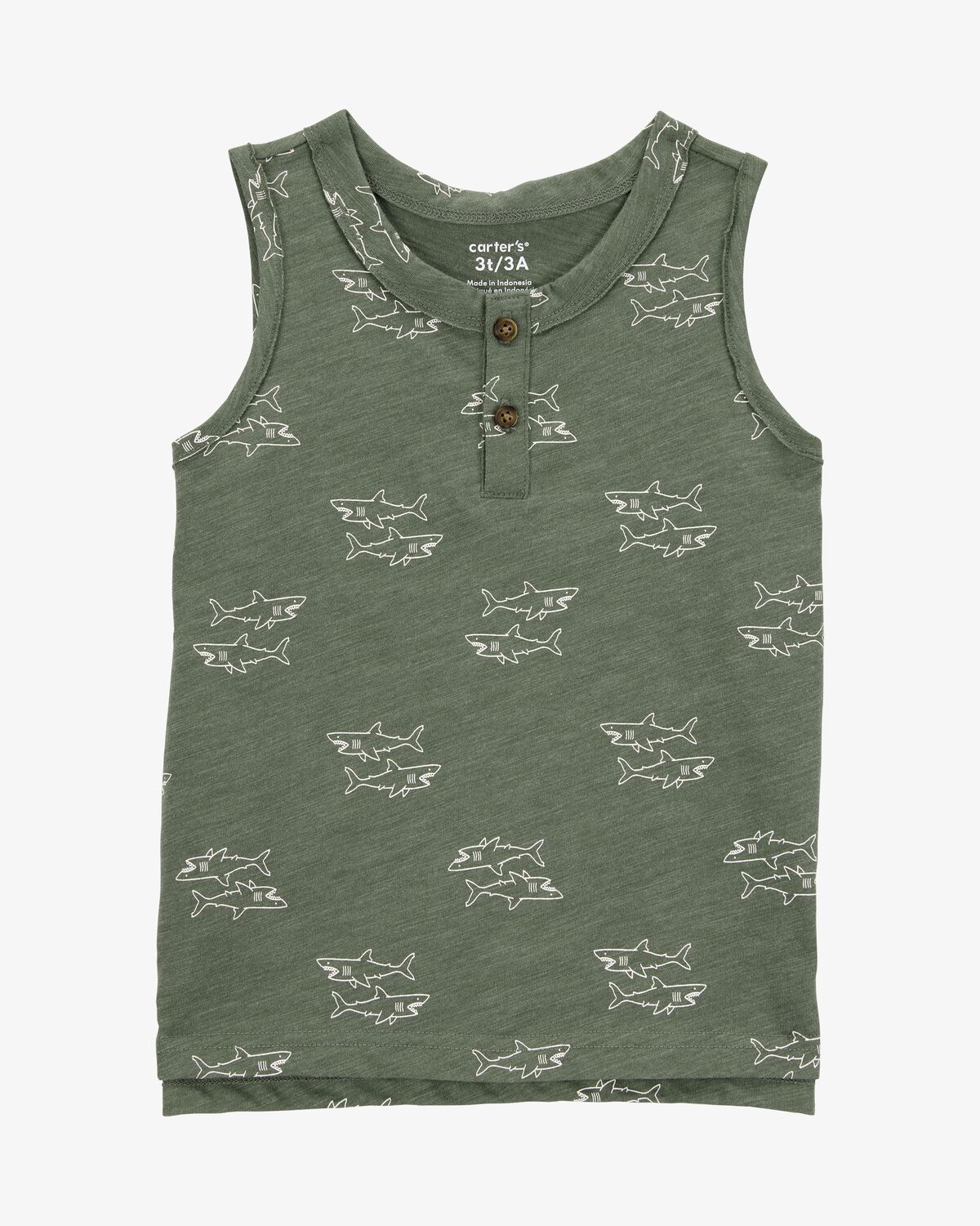 Toddler Shark Sleeveless Slub Jersey Tank