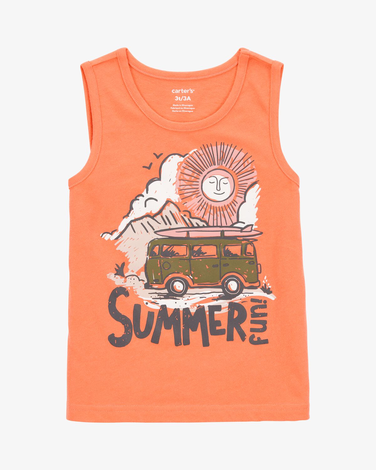 Toddler Summer Graphic Tank - Orange