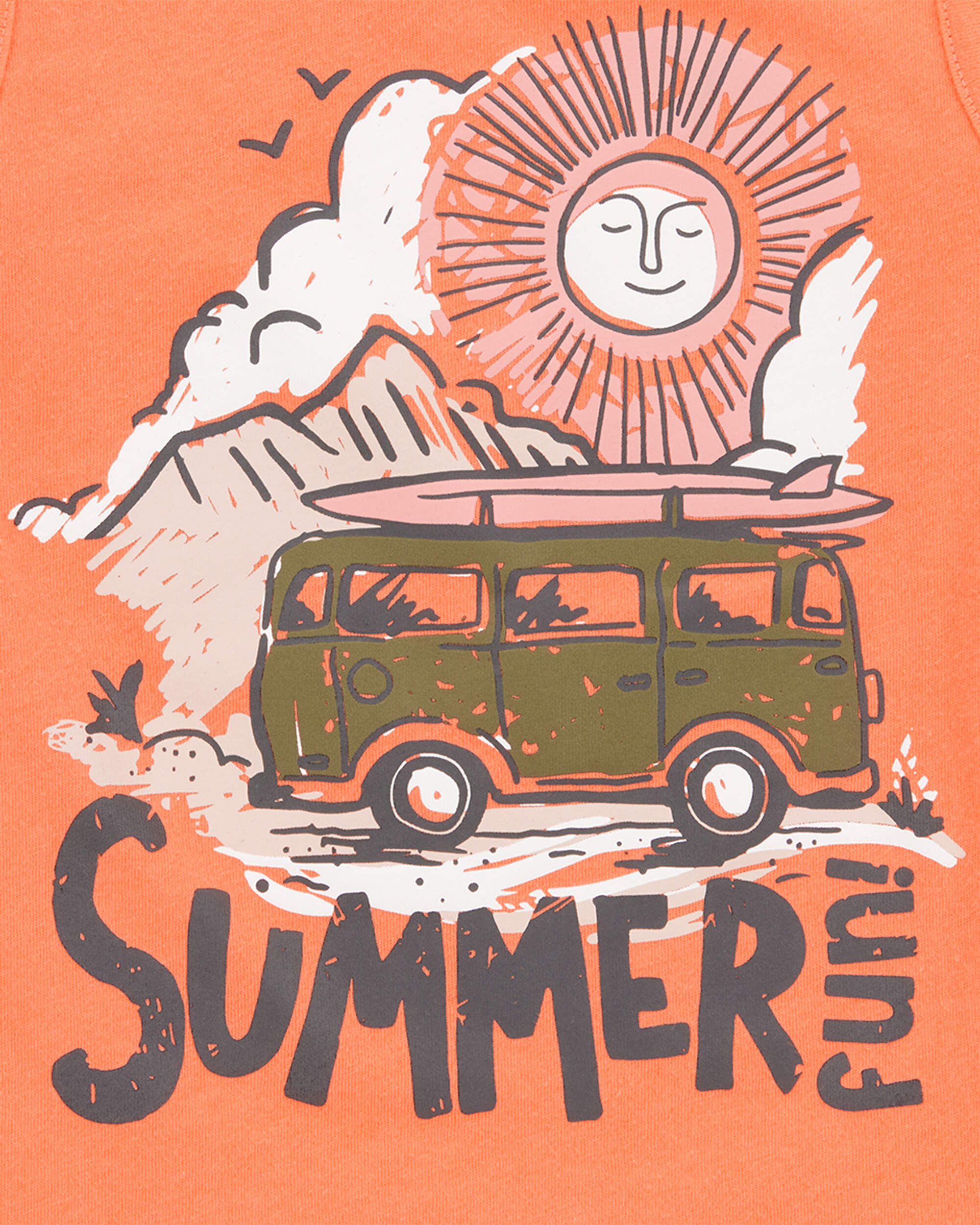 Toddler Summer Graphic Tank - Orange - Image 2