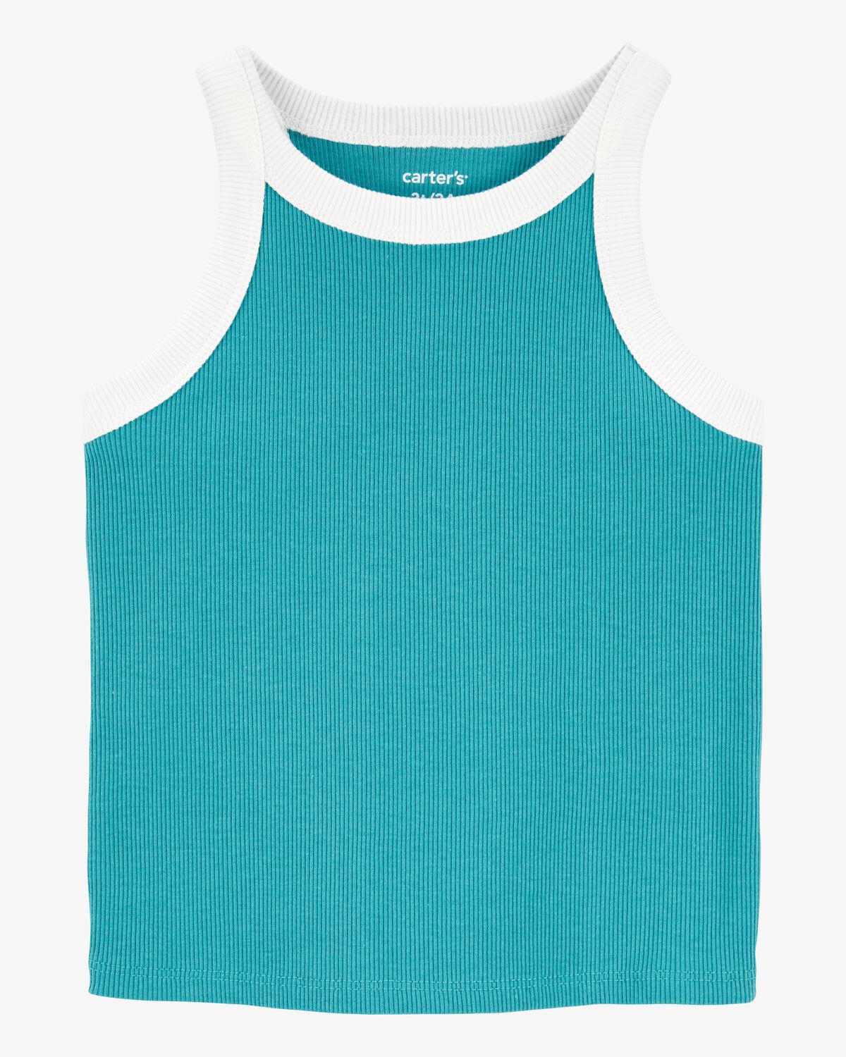 Toddler Ribbed Double Dutch Tank - Turquoise