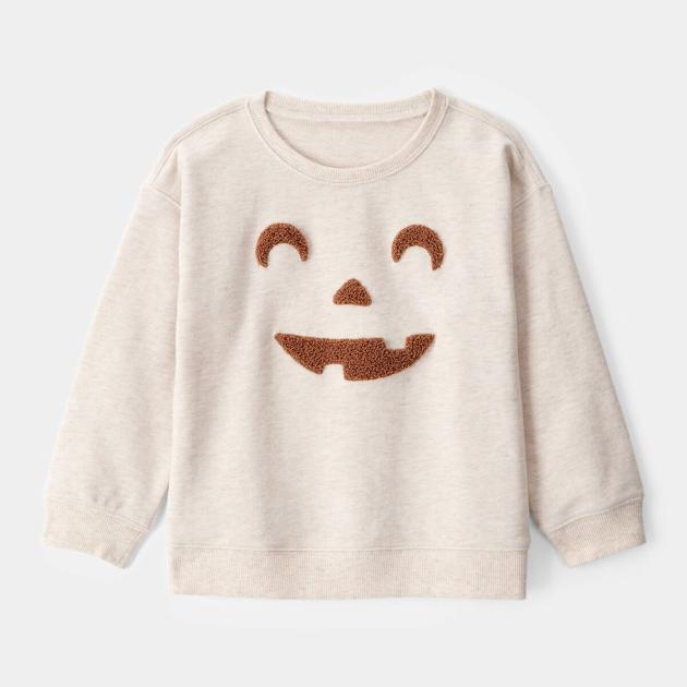 Toddler Boy Halloween Jack-O-Lantern Sweatshirt - Ivory