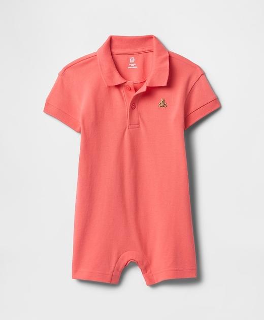 Baby Pique Polo Shorty One-Piece
